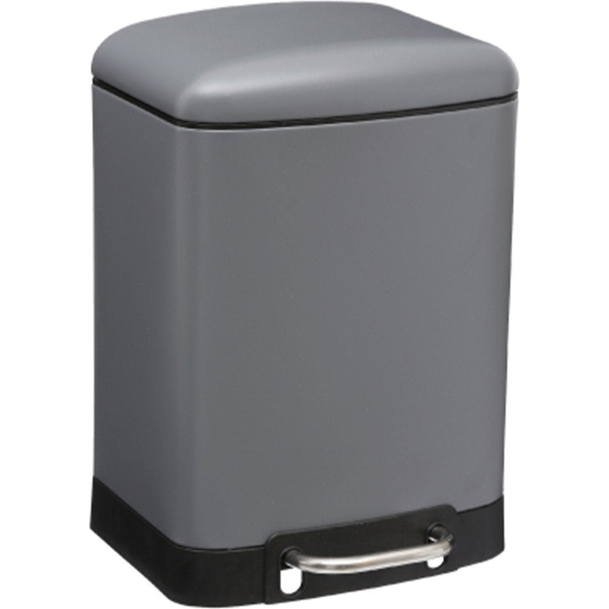 5Five pedaalemmer 6 L, donkergrijs rvs, 23 x 22 x 32 cm