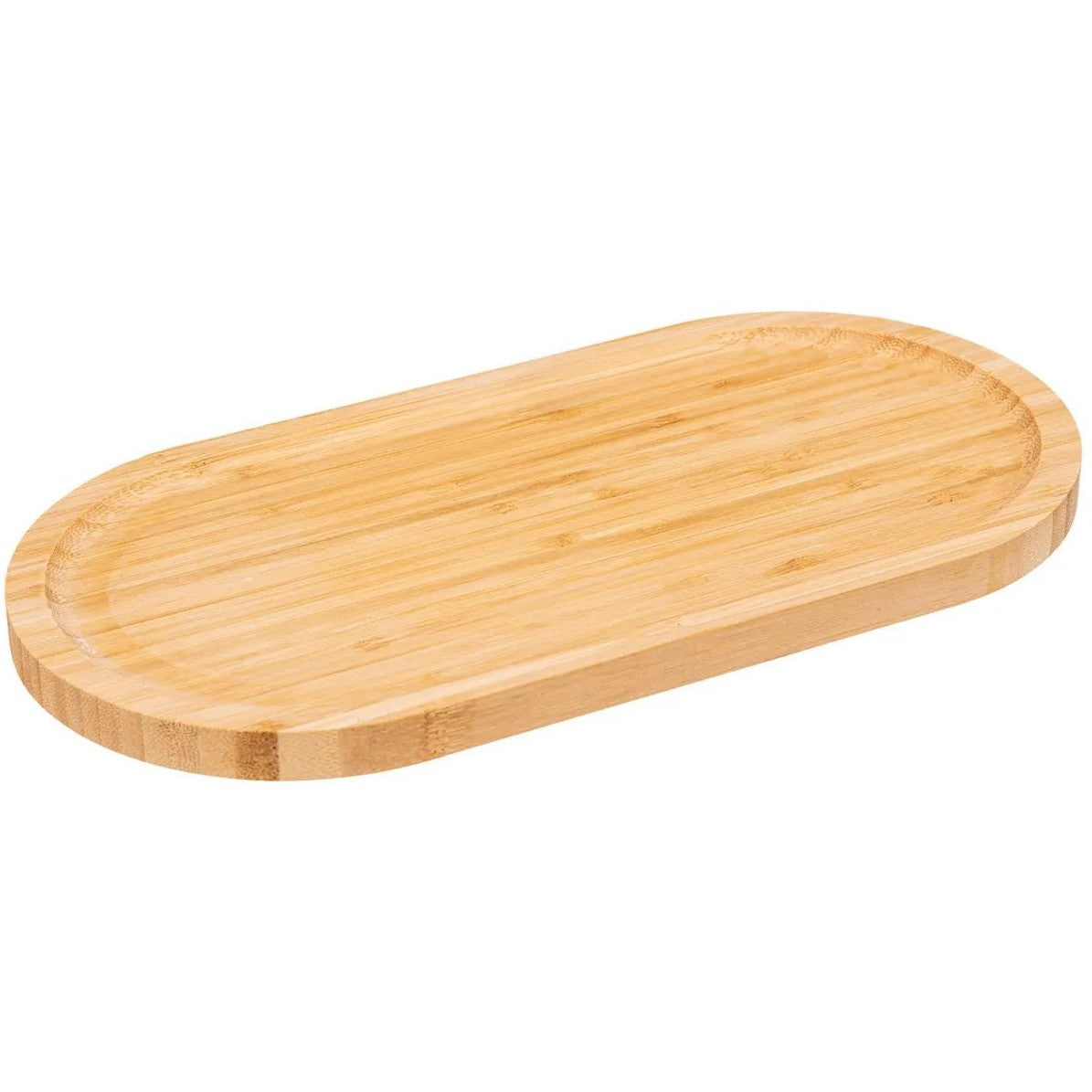 5Five Serveerplankje voor hapjes/fingerfood - 30 x 15 cm - bamboehout - borrelplank - tapasplank