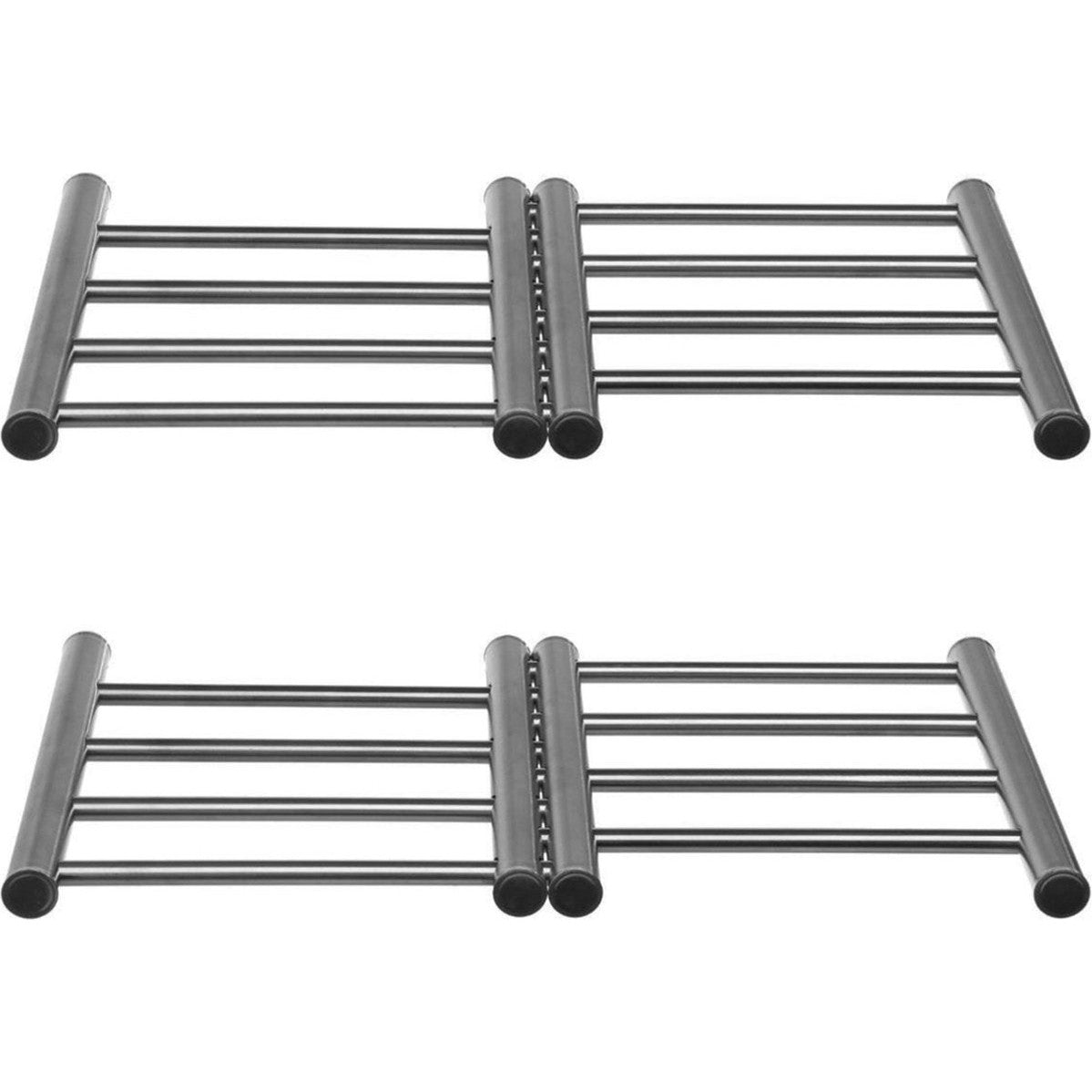 5Five uitschuifbare pannenonderzetters van rvs, set van 2