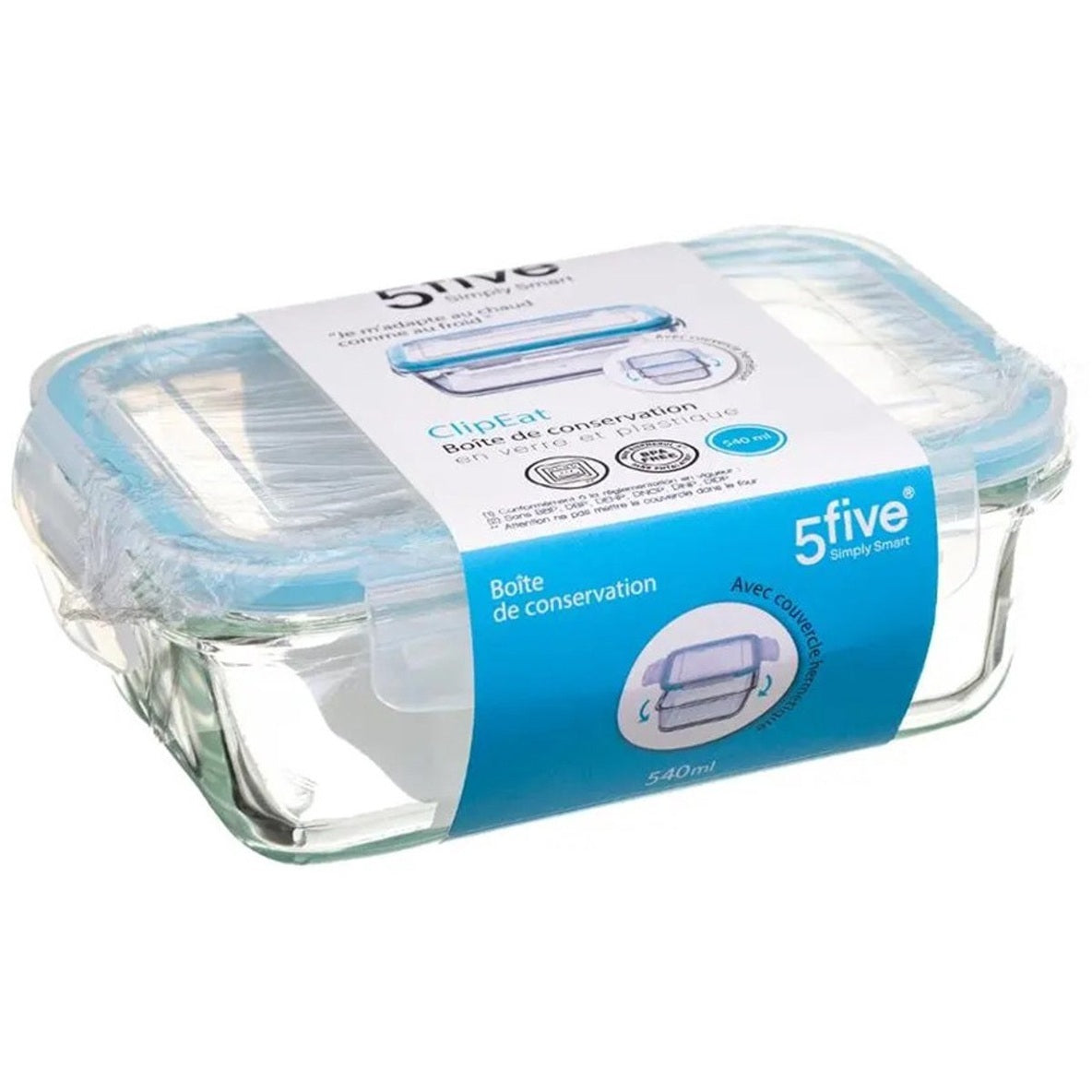 5Five glazen vershoudbakjes met deksel, set van 2, 540 ml (8)
