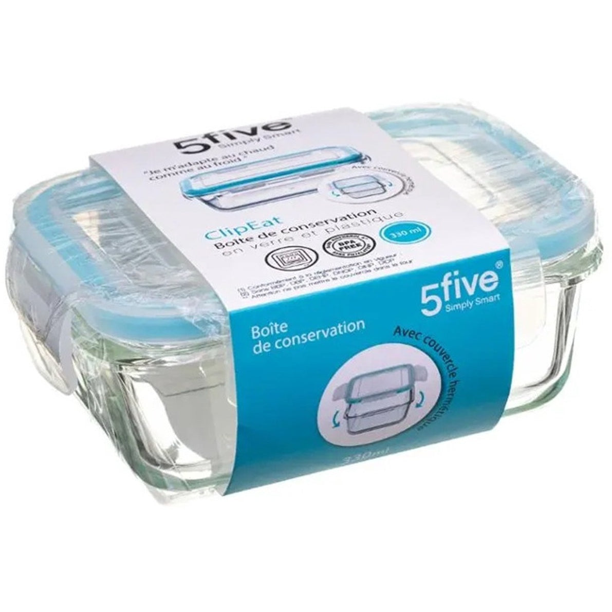 5Five glazen vershoudbakjes met deksel, set van 3, 330 ml (8)
