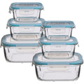 5Five glazen vershoudbakjes met clips, set van 6 (330-1180 ml)