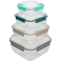5Five vierkante vershouddozen, set van 4, 0,4 tot 2,35 L