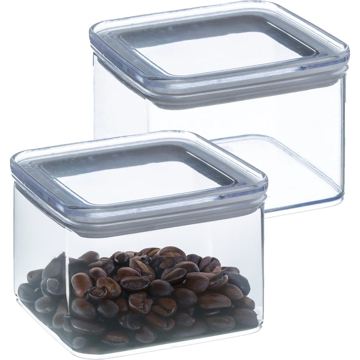 5Five voorraadpotten kunststof 500 ml, set van 2, transparant