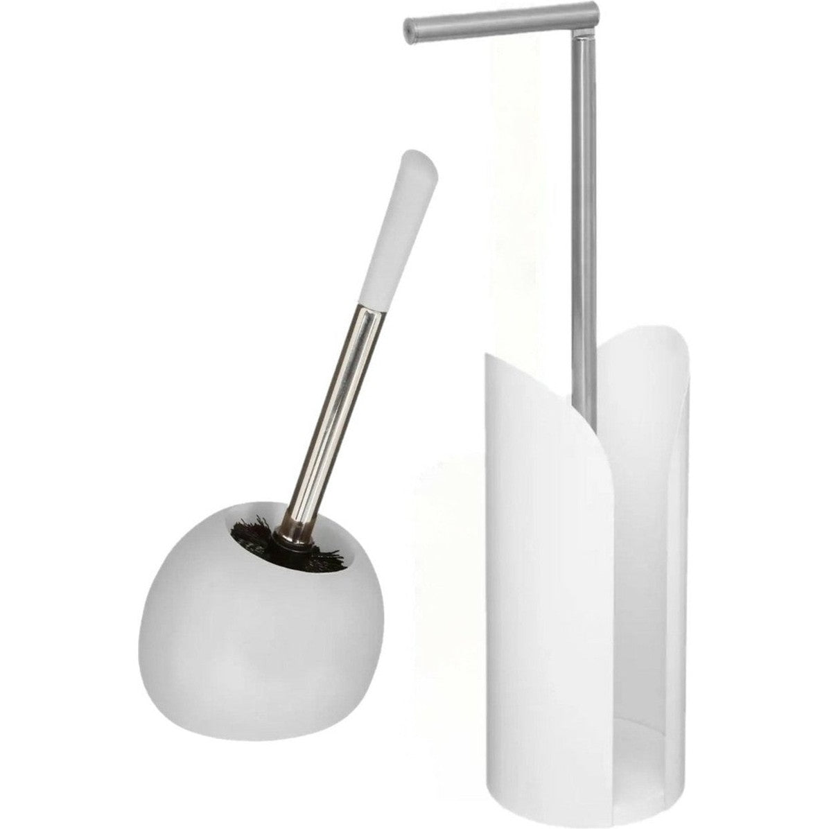 5Five toiletborstel met toiletrolhouder, wit
