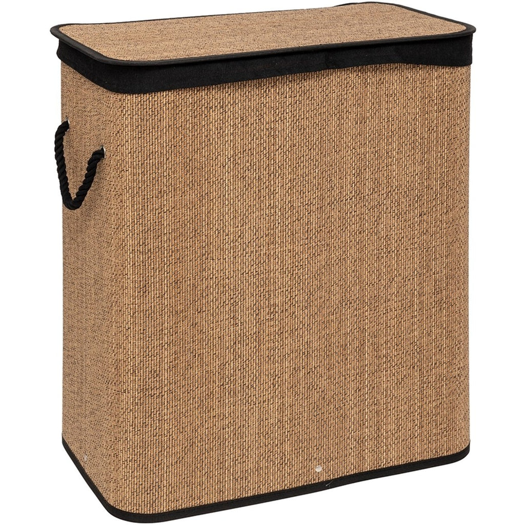 5Five opvouwbare wasmand van bamboe met deksel, naturel, 48 L (11)