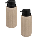 5Five zeepdispensers Onyx, beige polystone, 350 ml, set van 2