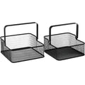 5Vijf Zwarte metalen mandjes 2 stuks