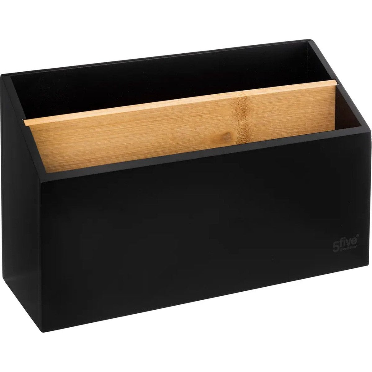 5Five tijdschriftenbak van hout, zwart, 25 x 9 x 16 cm