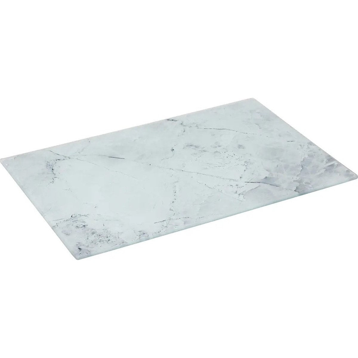 5Five glazen snijplank, wit met marmerprint, 30 x 20 cm