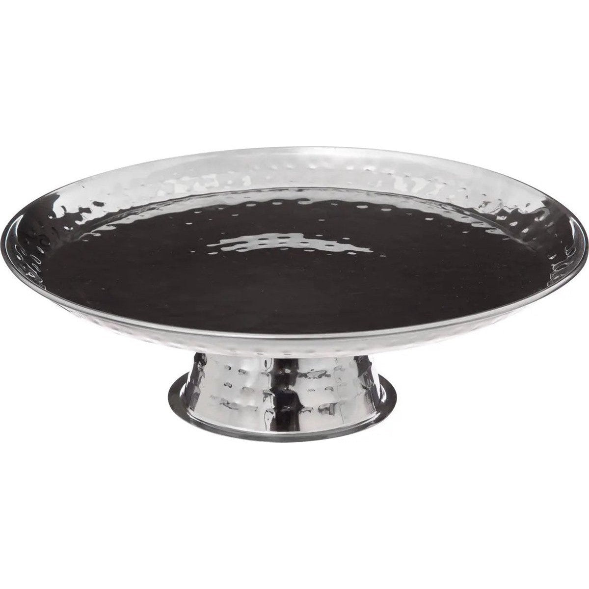 5Five serveerschaal op voet voor taart, zilver rvs, 26 x 8 cm