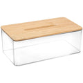 5Five tissuebox van bamboe en kunststof, transparant, 25 cm