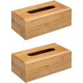 5Five tissuedozen van bamboe, bruin, 25 x 13 x 8 cm, set van 2