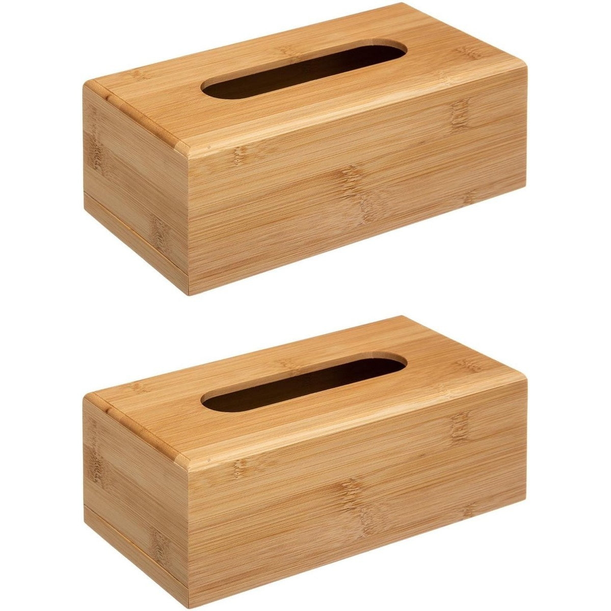 5Five tissuedozen van bamboe, bruin, 25 x 13 x 8 cm, set van 2