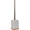 5Five toiletborstel in houder, wit met bamboe, 36 x 9 cm