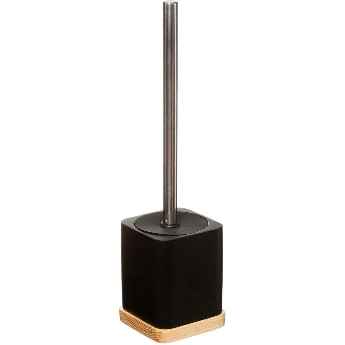 5Five toiletborstel in houder, zwart met bamboe, 36 cm