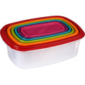 5Five stapelbare vershoudbakjes, 6-delig, multicolor, luchtdicht