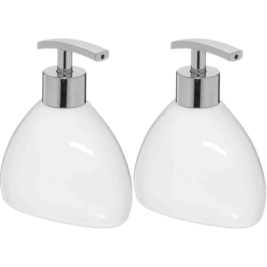 5Five keramische zeeppompjes, wit, set van 2, 300 ml