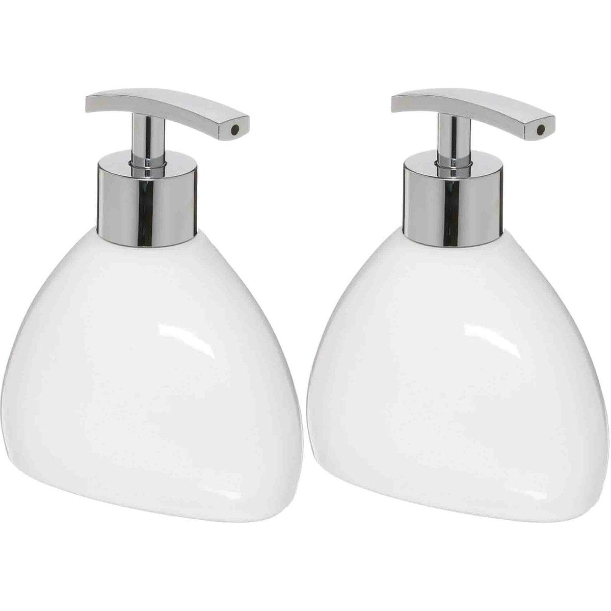 5Five keramische zeeppompjes, wit, set van 2, 300 ml