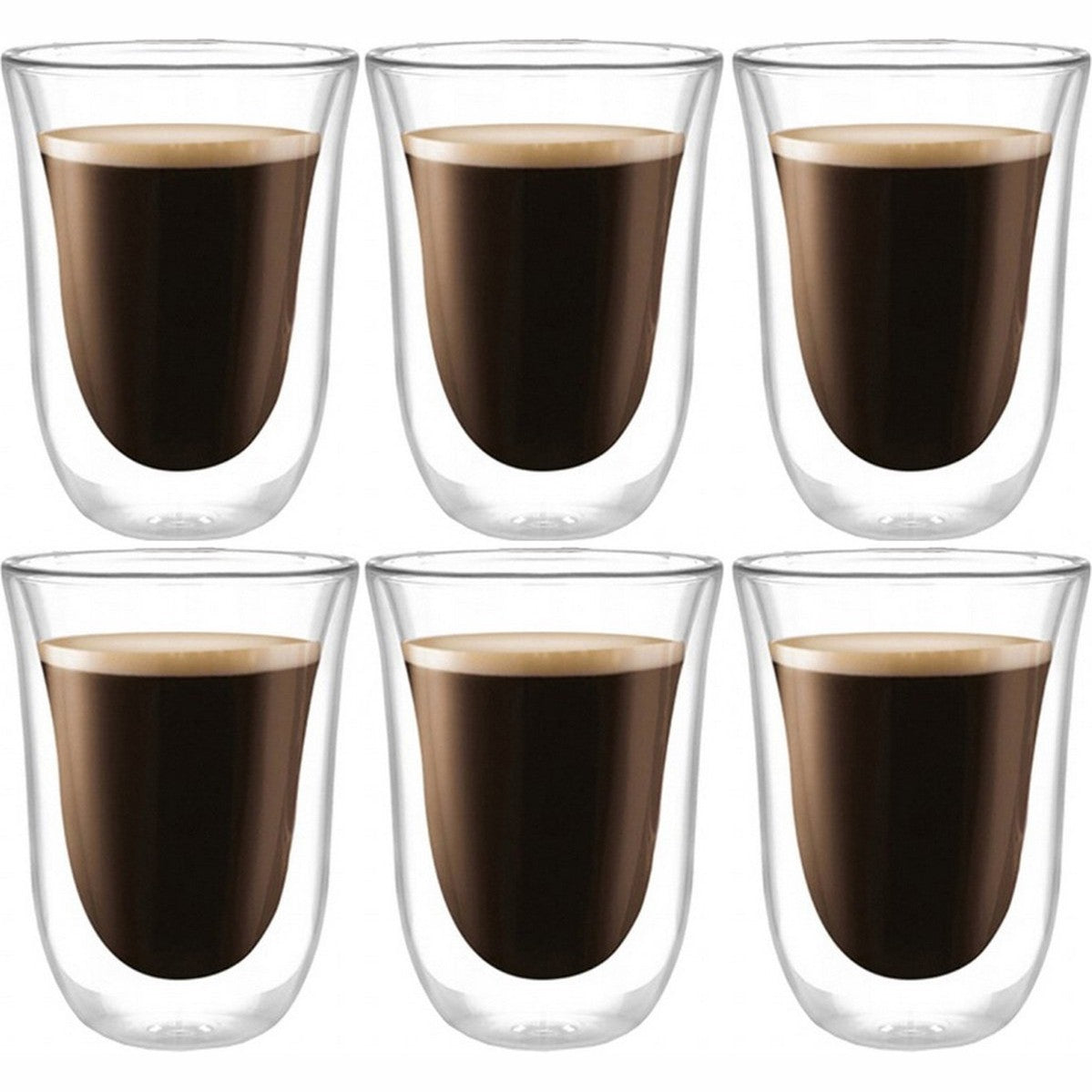 Dubbelwandige koffieglazen, 270 ml, set van 6