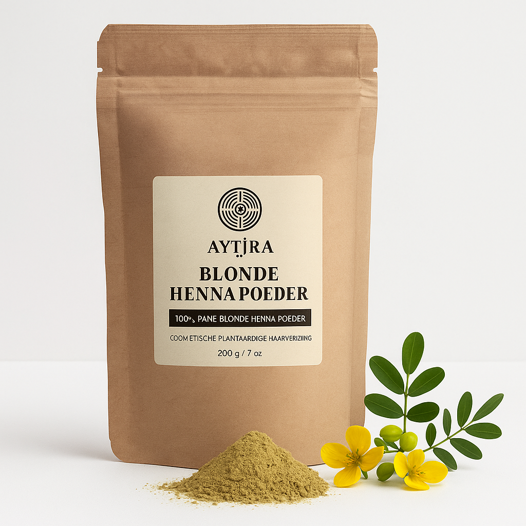 AYTIRA Blond Henna Poeder 200 g – 100% natuurlijk Cassia-haarverzorgingspoeder | Zonder chemie – Voor glans & verzorging van blond & grijs haar - MODESTNOVA