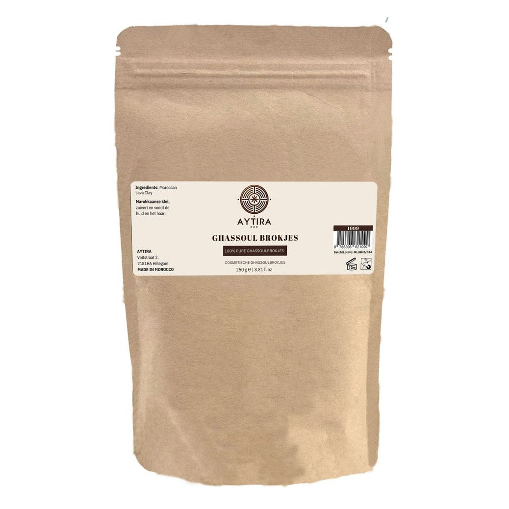 AYTIRA Ghassoul Brokken 250 g – Marokkaanse lava-aarde voor huid & haar | 100% natuurlijk reinigingsritueel uit het Atlasgebergte - MODESTNOVA