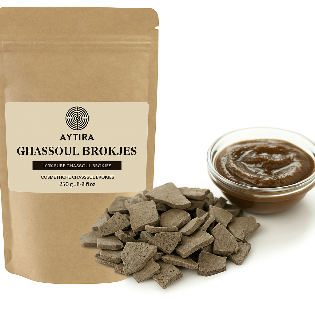 AYTIRA Ghassoul Brokken 250 g – Marokkaanse lava-aarde voor huid & haar | 100% natuurlijk reinigingsritueel uit het Atlasgebergte - MODESTNOVA