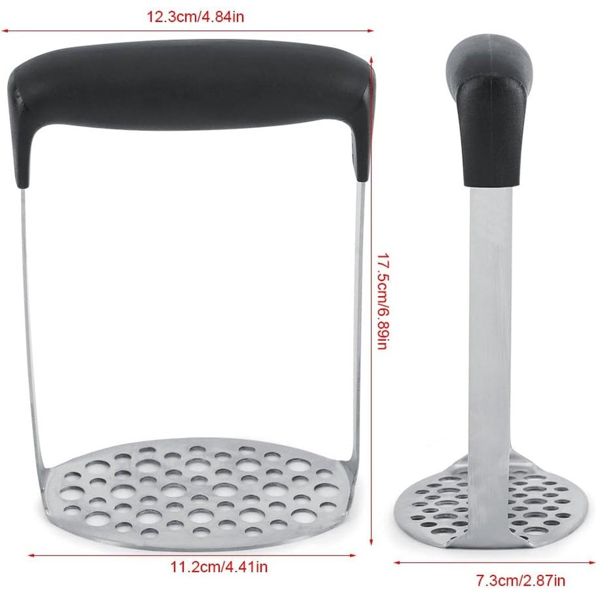Kinghoff aardappelstamper van roestvrij staal, 6 mm en 9 mm (2)
