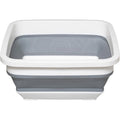 Opvouwbare afwasteil 8 L, vierkant, wit en grijs, 32 x 15 cm