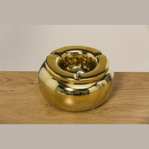 Asbak goud, Ø 14 cm, H 8 cm