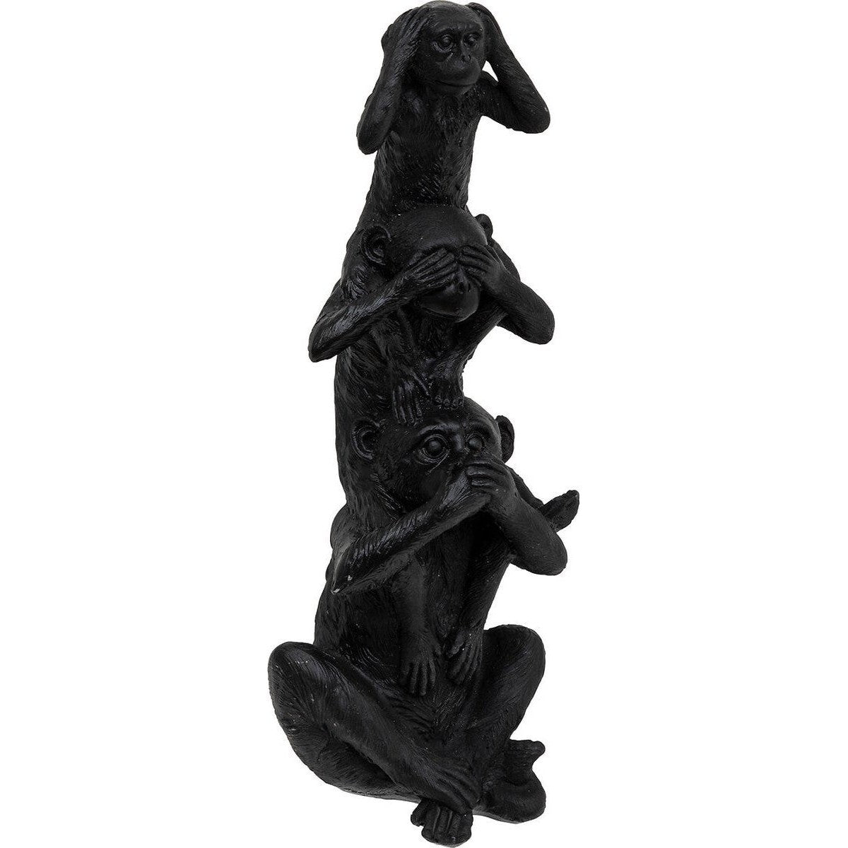 Atmosphera beeldje drie apen, zwart, Ø 8 x H 25 cm