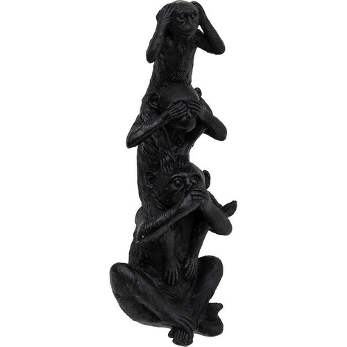 Atmosphera beeldje drie apen, zwart, Ø 8 x H 25 cm