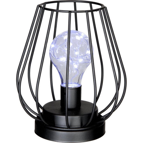 Atmosphera Art Deco tafellamp zwart, ijzerdraad, incl. lamp