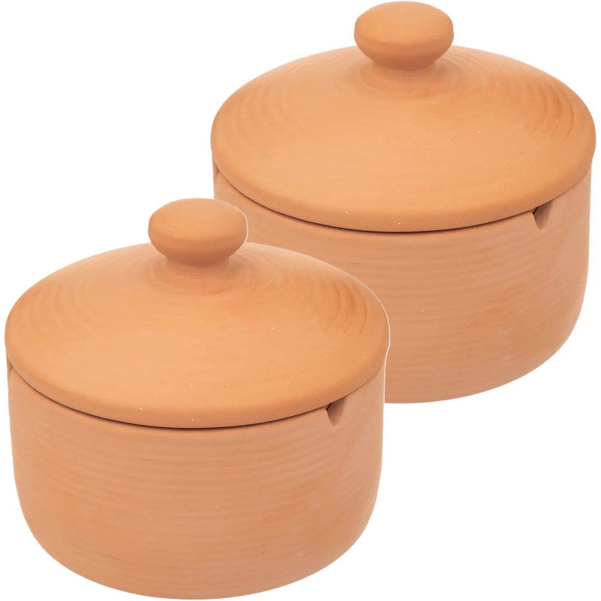 Atmosphera asbak met deksel van terracotta, 2 stuks, Ø 13 cm