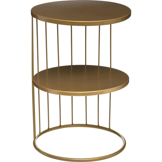 Atmosphera Bijzettafel/Salontafel Kobu - goud - metaal - rond - salontafels industrieel