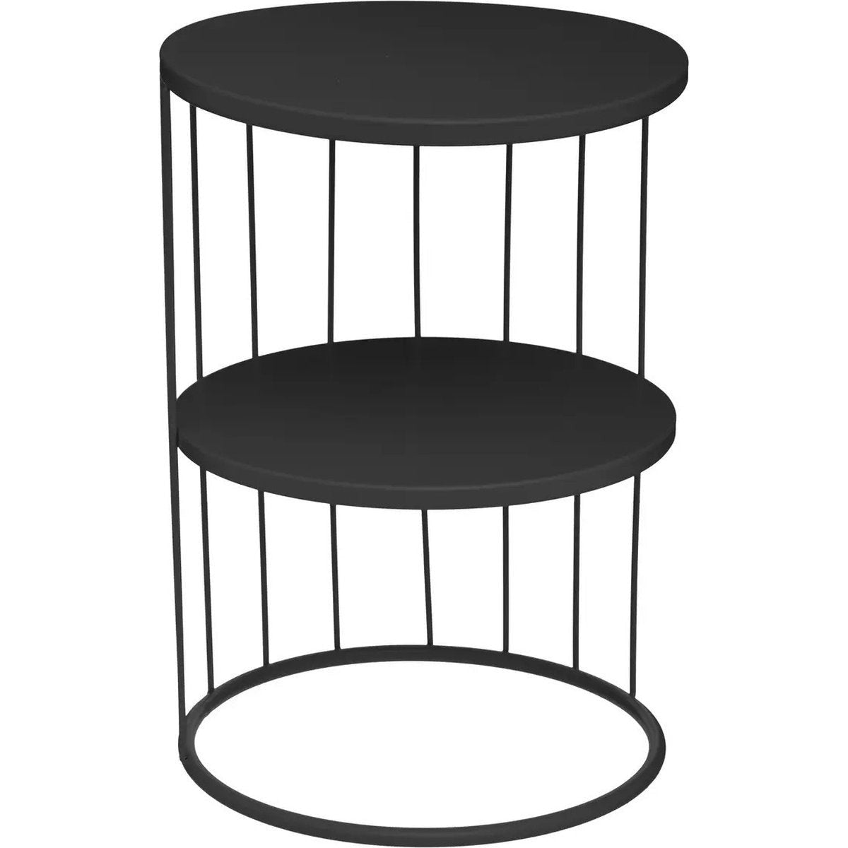 Atmosphera bijzettafel Kobu zwart, metaal, rond