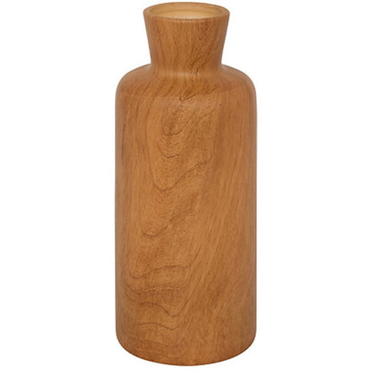 Atmosphera Bloemenvaas Botanic - houtlook bruin - keramiek - D12 x H30 cm - stelen en boeketten