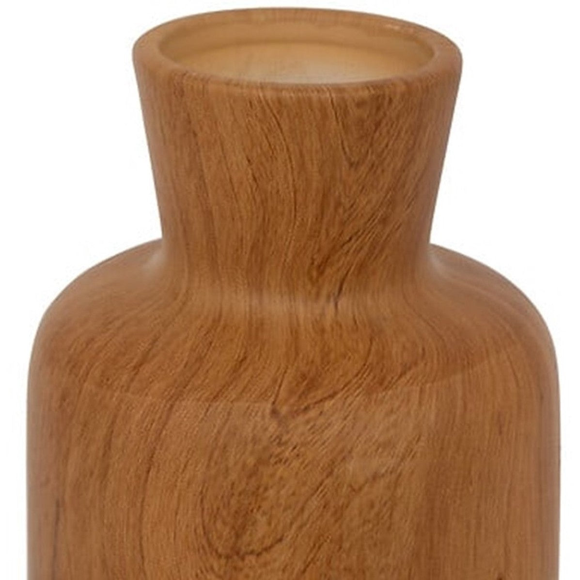 Atmosphera vaas Botanic keramiek, houtlook bruin, Ø 12 x 30 cm (3)