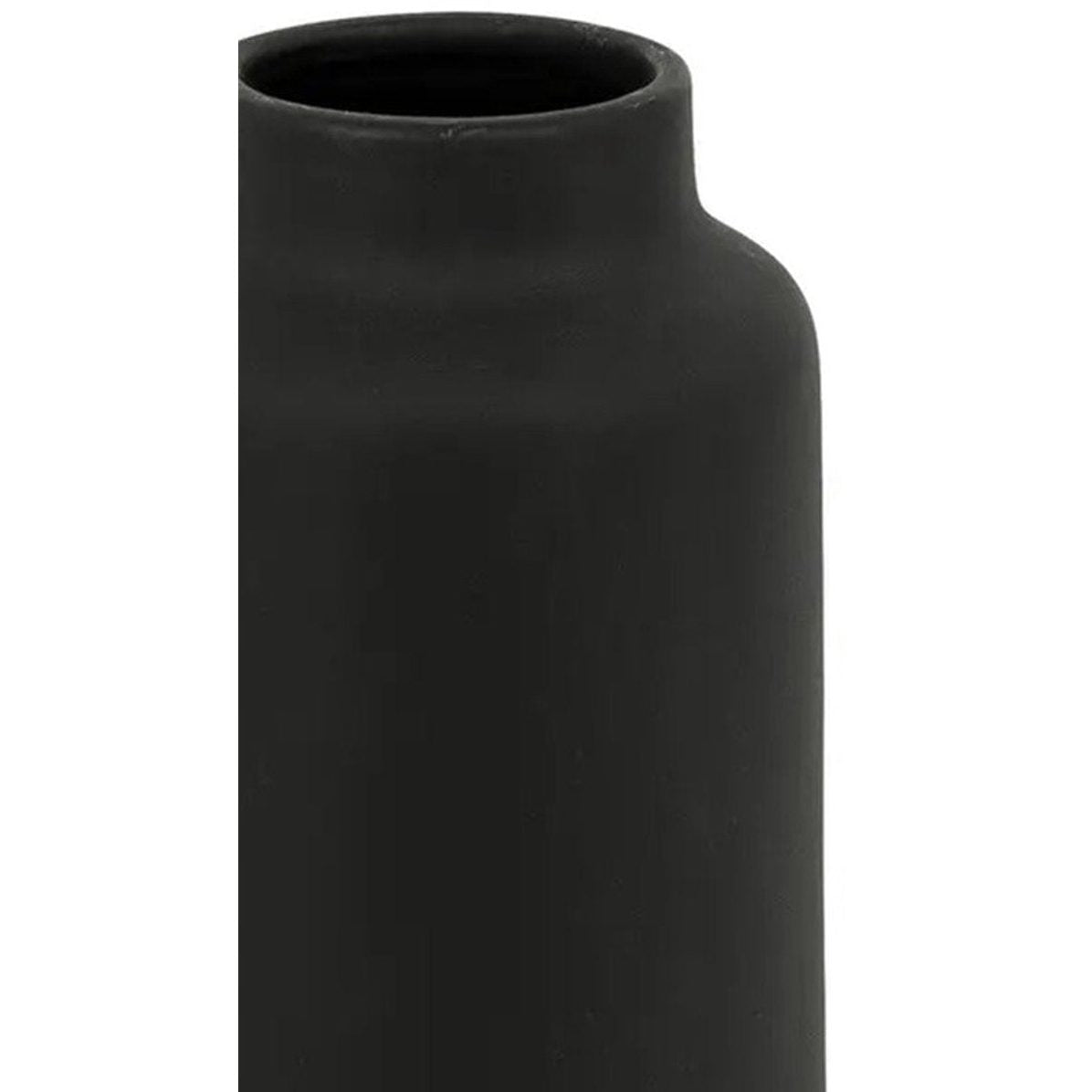 Atmosphera vaas Emporor van keramiek, mat zwart, Ø 12 x 30 cm (3)