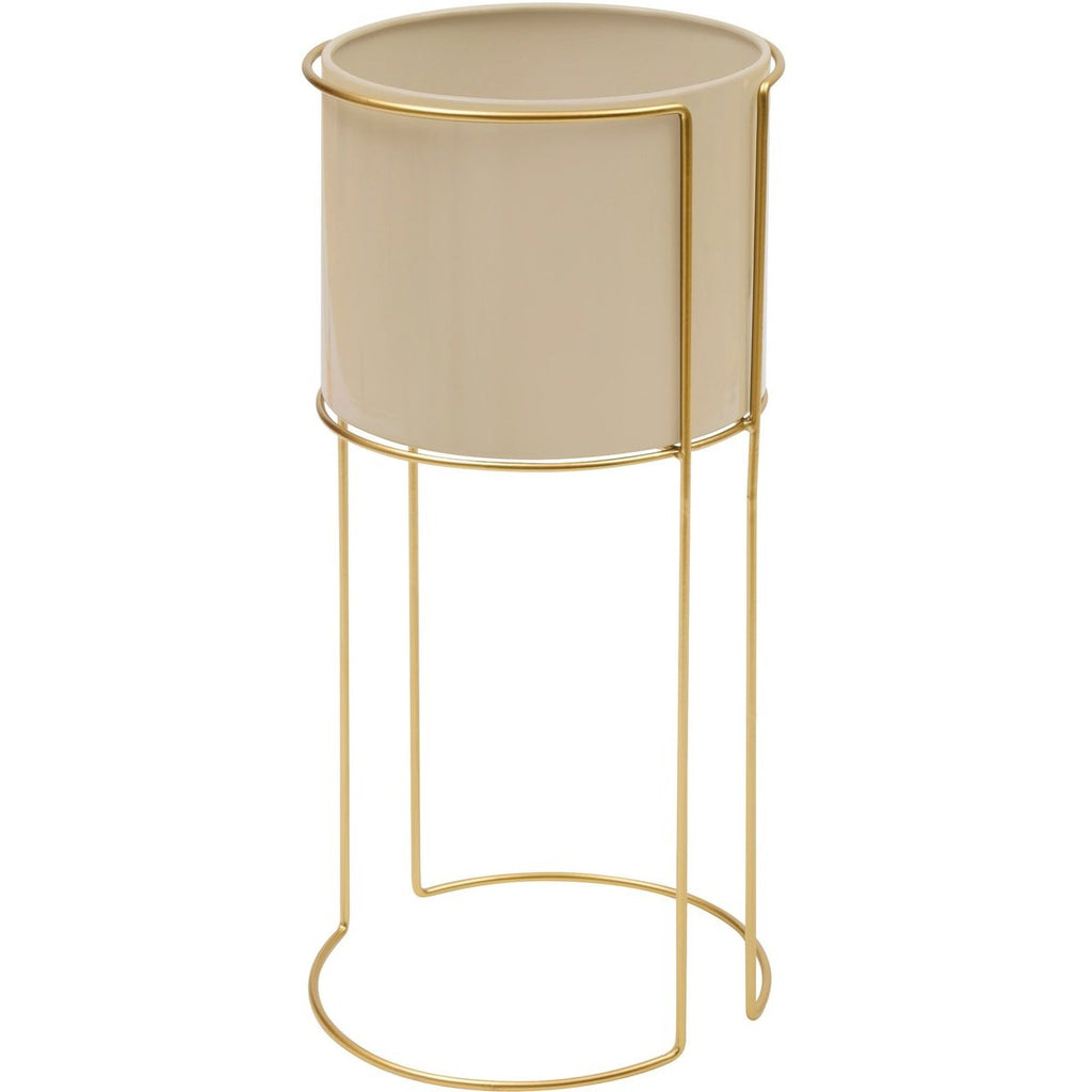 Atmosphera plantenhouders set van 2, 28 x 55 cm, beige en goud (2)
