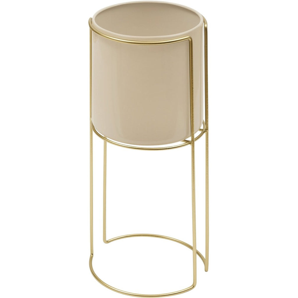 Atmosphera plantenhouders set van 2, 28 x 55 cm, beige en goud (3)