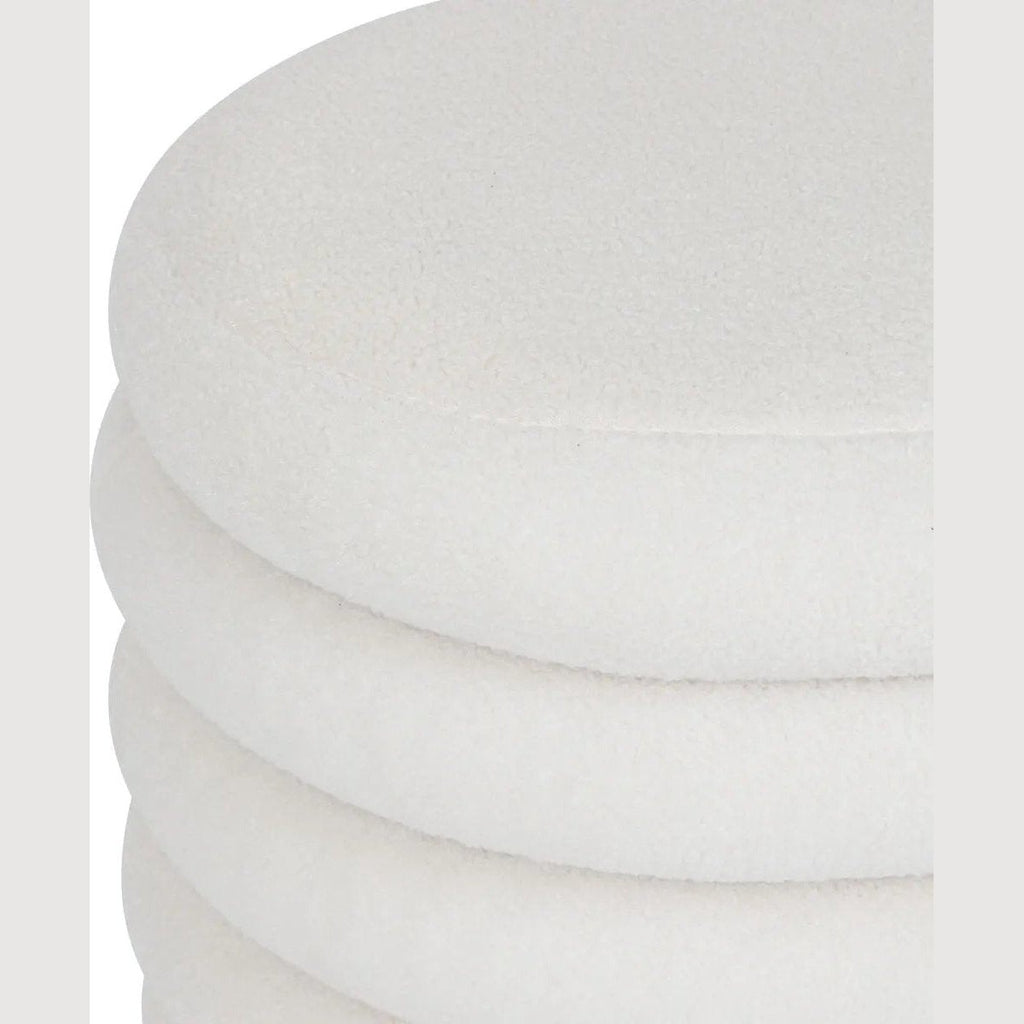 Atmosphera bouclé poef met opbergruimte, wit, 59 x 45 x 40 cm (4)