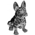 Atmosphera bulldogbeeld, zilver polystone, 22 cm
