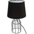 Atmosphera lamp van draadstaal, zwart, met stoffen kap