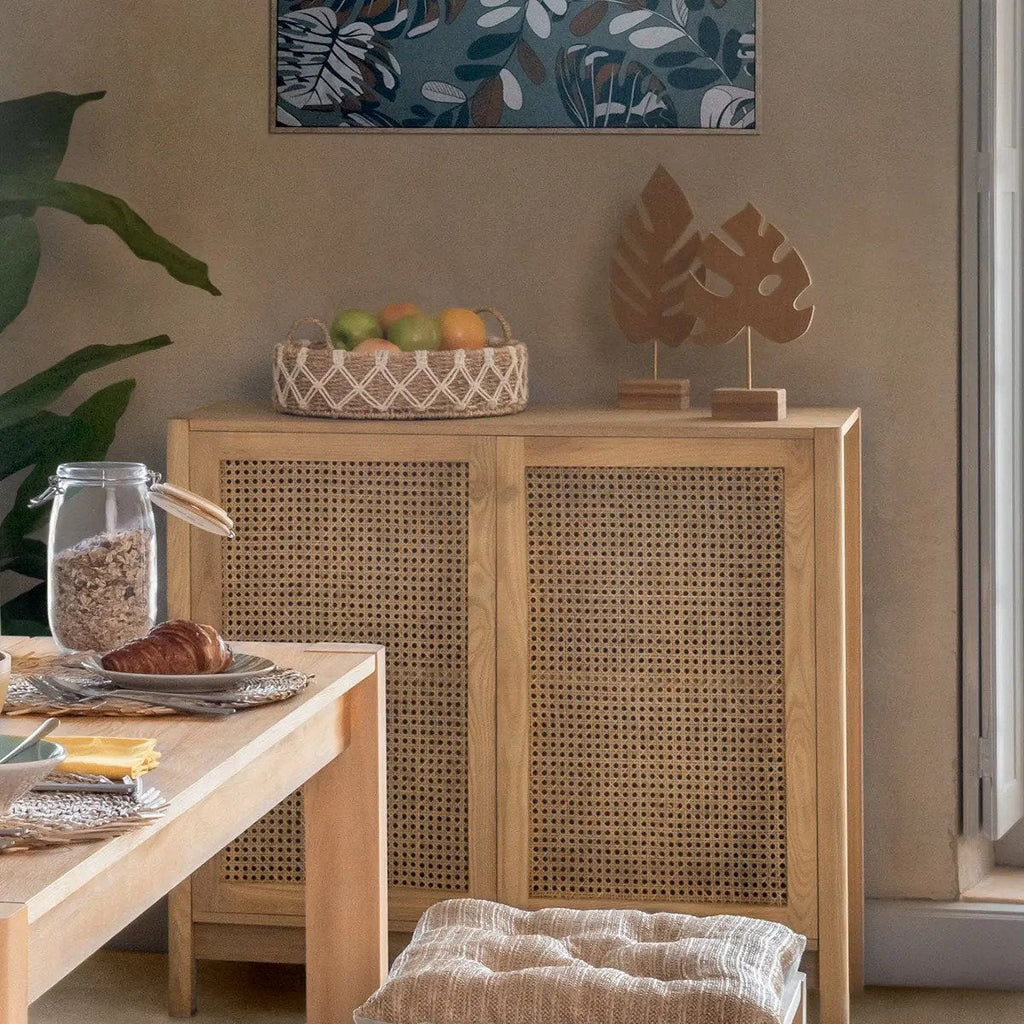 Atmosphera dienblad van gevlochten macramé, rond, Ø 38 cm (2)