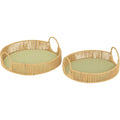 Atmosphera dienbladen groen, set van 2, Ø 35 cm