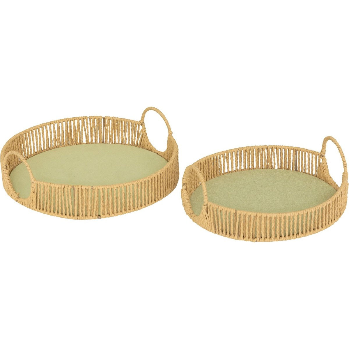 Atmosphera dienbladen groen, set van 2, Ø 35 cm
