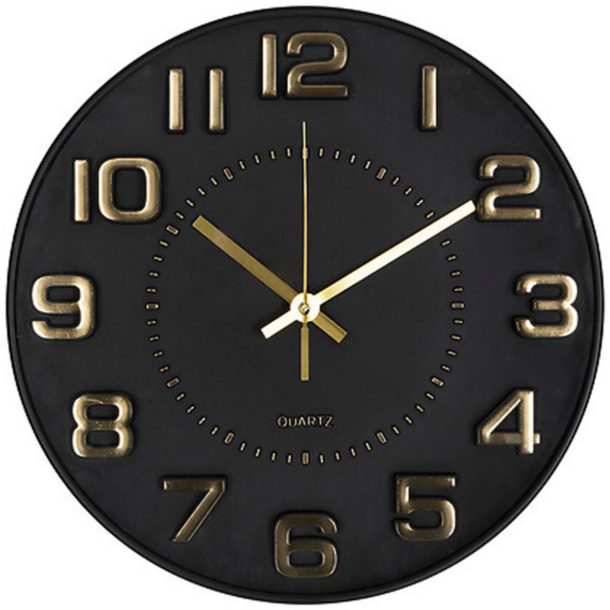 Atmosphera Doris wandklok 30 cm, zwart en goud