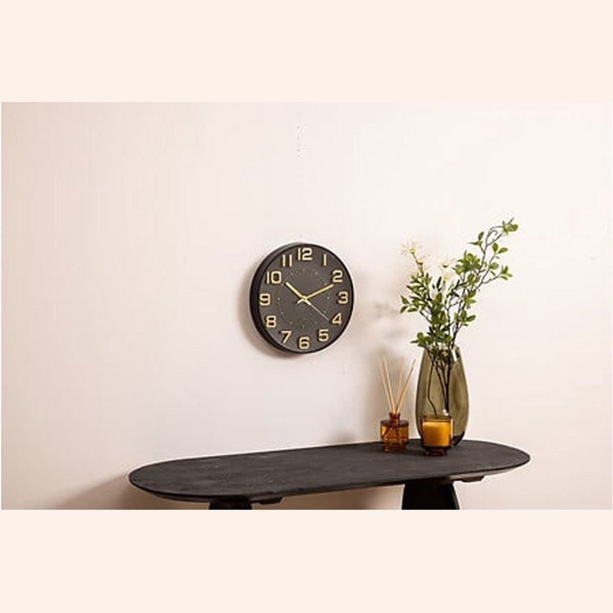 Atmosphera Doris wandklok 30 cm, zwart en goud (4)