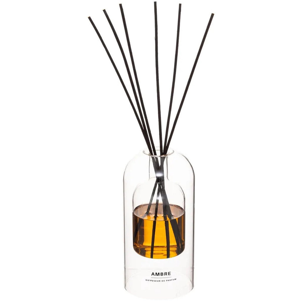 Atmosphera geurstokjes in glazen houder, amber, 150 ml